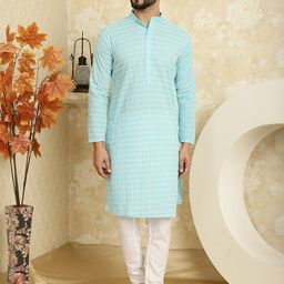 SOJANYA Floral Embroidered Pure Cotton Kurta with Churidar-16