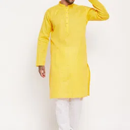 VASTRAMAY Mandarin Collar Kurta With Pyjamas-picture-34