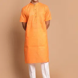 VASTRAMAY Men Mandarin Collar Kurta With Pyjamas-30