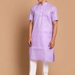 VASTRAMAY Men Solid Regular Kurta with Pyjamas-picture-8