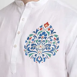 DEVOILER Ethnic Motifs Printed Mandarin Collar Regular Kurta with Pyjamas image 2