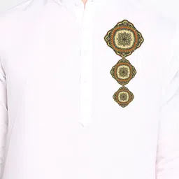 DEVOILER Ethnic Motifs Printed Band Collar Kurta With Pyjamas image 2