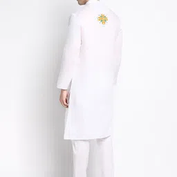 DEVOILER Ethnic Motifs Printed Band Collar Long Sleeve Regular Kurta With Pyjama image 4