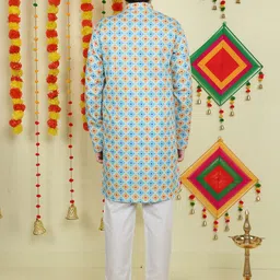 Jeetethnics Boys Ethnic Motifs Printed Sequined Kurta with Pyjamas image 4
