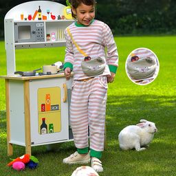 MiArcus Girls Peach & White Striped Round Neck T-shirt with Pyjamas-44