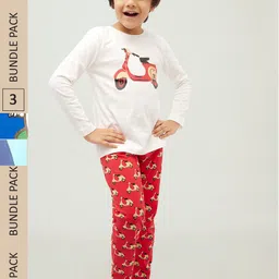 frangipani Boys White & Blue Printed T-shirt with Pyjamas-picture-15