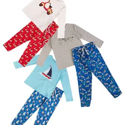 frangipani Boys White & Blue Printed T-shirt with Pyjamas-picture-14