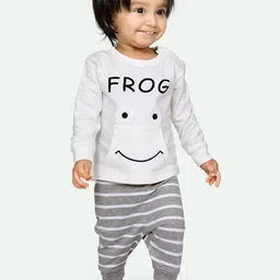 ariel Infants Printed Cotton T-shirt with Pyjamas Clothing Set-picture-32