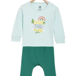 The Mom Store Unisex Kids Typography Printed Round Neck Pure Cotton T-shirt with Pyjamas-image-85