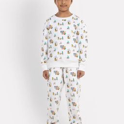 Growing Tree Kids Printed Organic Cotton T-shirt with Pyjamas-image-8