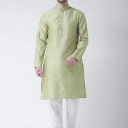 SG LEMAN Men Sea Green Kurta with Pyjamas-picture-2
