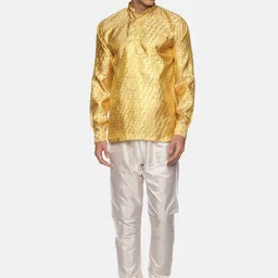 Sethukrishna Men Gold-Toned Kurta with Pyjamas-picture-12