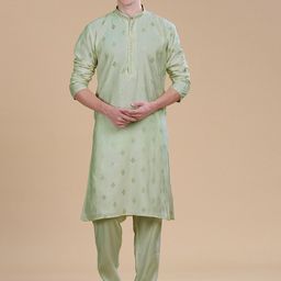 Anouk Green Ethnic Motifs Embroidered Straight Thread Work Kurta with Pyjamas-picture-39