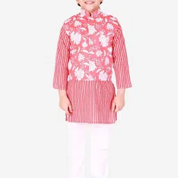 BAESD Boys Striped Regular Thread Work Kurta with Pyjamas-4