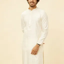 Manyavar Mandarin collar Regular Thread Work Kurta with Pyjamas-picture-22