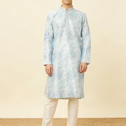 Manyavar Mandarin collar Ethnic Motifs Regular Kurta with Pyjamas-54