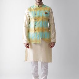 KISAH Men Blue & Yellow Regular Kurta with Pyjamas-picture-42