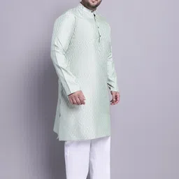 SOJANYA PLUS Plus Size Woven Design Kurta With Pyjamas & Nehru Jacket-picture-24