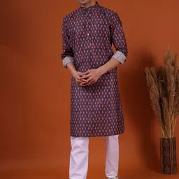 SHIWAM ETHNIX Ethnic Motifs Printed Regular Kurta with Pyjamas-picture-23