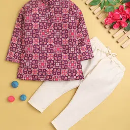 Jeetethnics Boys Ethnic Motifs Printed Straight Kurta With Pyjama-20