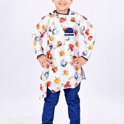 BAESD Boys Floral Printed Band Collar Kurta with Pyjamas-51