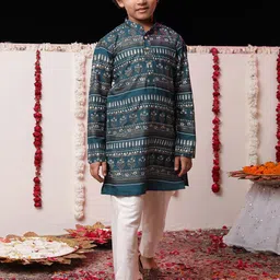 VASTRAMAY Boys Floral Printed Kurta with Pyjamas-99
