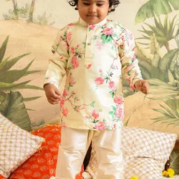 VASTRAMAY Boys Floral Printed Regular Kurta with Pyjamas-5