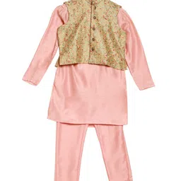 Ethnovog Boys Pink Regular Kurta with Pyjamas-36