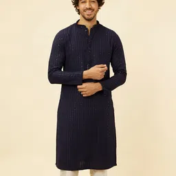 Manyavar Embroidered Sequinned Straight Kurta With Pyjama-picture-39