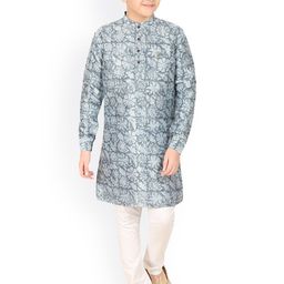 CAVIO Boys Floral Printed Kurta With Pyjamas-picture-34