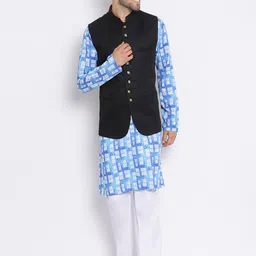 hangup plus Men Printed Kurta Set With Nehru Jacket-picture-18