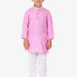 Pro-Ethic STYLE DEVELOPER Boys Pink Pure Cotton Kurta with Pyjamas-picture-22