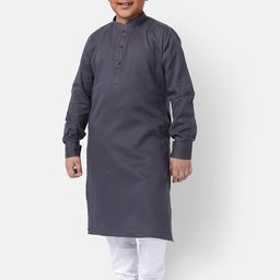 NAMASKAR Boys Solid Cotton Kurta with Churidar-31