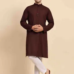 Enciger Regular Mandarin Collar Pure Cotton Kurta with Pyjamas-picture-19