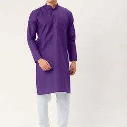Jompers Men Purple Pure Cotton Kurta with Pyjamas-picture-51