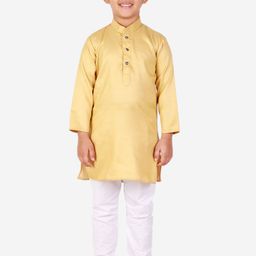 Pro-Ethic STYLE DEVELOPER Boys Cream-Coloured & White Kurta with Pyjamas-0