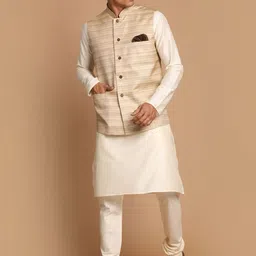 VASTRAMAY Men Textured Kurta with Pyjamas-picture-35