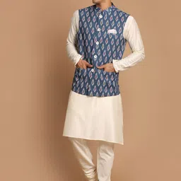 VASTRAMAY Men Kurta with Pyjama & Nehru Jacket-picture-47