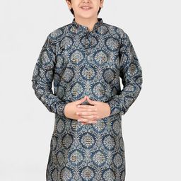 CAVIO Boys Blue Ethnic Motifs Printed Kurta With Pyjamas-41