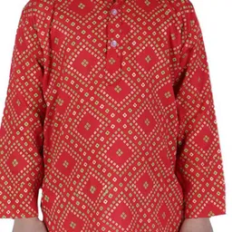 BAESD Boys Bandhani Printed Regular Thread Work Kurta with Pyjamas image 2