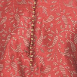 DEYANN Men Red Regular Dupion Silk Kurta with Pyjamas image 4