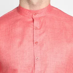 DEVOILER Men Peach-Coloured Kurta with Pyjamas image 4