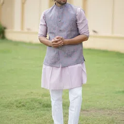 The Kurta Studio Men Regular Kurta with Pyjamas image 4