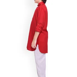 Jeetethnics Boys Red & White Regular Kurta with Pyjamas image 4