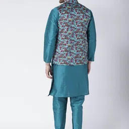 hangup plus Men Mandarin Collar Kurta with Pyjamas & Nehru Jacket image 3