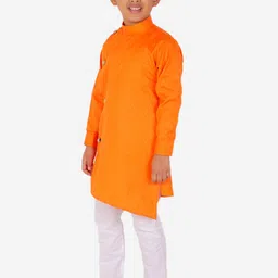 Pro-Ethic STYLE DEVELOPER Boys Orange Angrakha Kurta with Pyjamas image 2