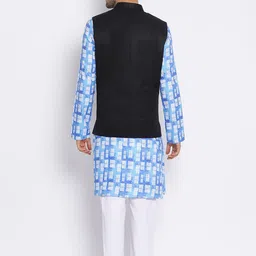 hangup plus Men Printed Kurta Set With Nehru Jacket image 3