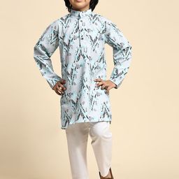 Pro-Ethic STYLE DEVELOPER Boys Printed Regular Mirror Work Pure Cotton Kurta with Pyjamas-52