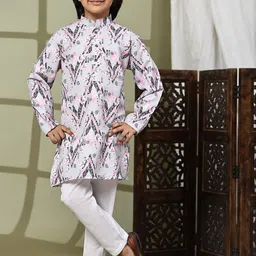 Pro-Ethic STYLE DEVELOPER Boys Printed Regular Mirror Work Pure Cotton Kurta with Pyjamas-10