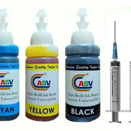 ASV Ink For Canon MG3670, MG2970, iP7270, MG2577, MG3070, MG2570, MG3077, MG2470 Black + Tri Color Combo Pack Ink Cartridge-image-3